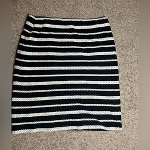 Max Studio Black White Knit Stretch Aztec Cowgirl Pencil Skirt Womens Medium   G